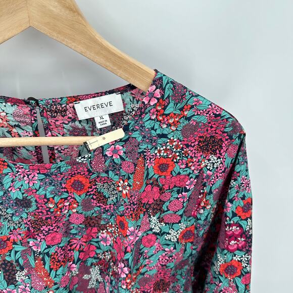 EVEREVE NWT Sutton Cotton Tie Waist Floral Dress // XL - Picture 8 of 16